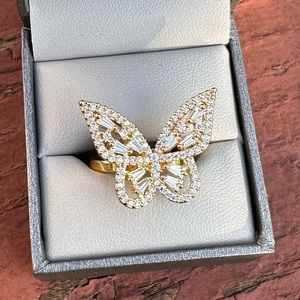 14KT Gold Flash Plated Butterfly Ring